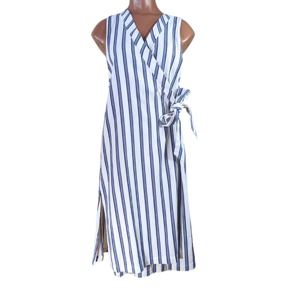 Free People Wrap Stripe Tunic Mini Dress - Picture 1 of 7